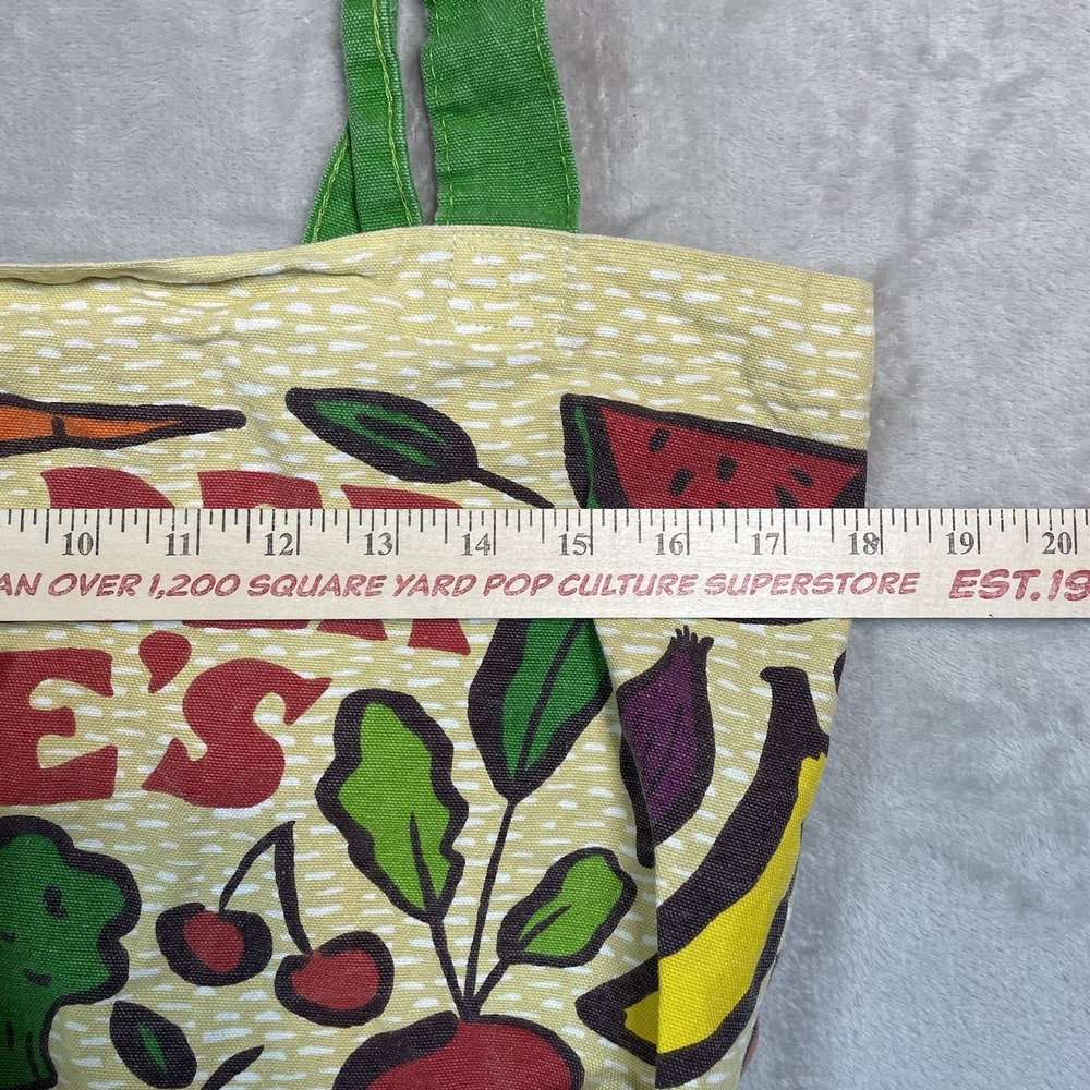 Trader Joe's Shopping Bag Fruit & Vegetable 100% cotton MADE in USA Vintage - Picture 5 of 5